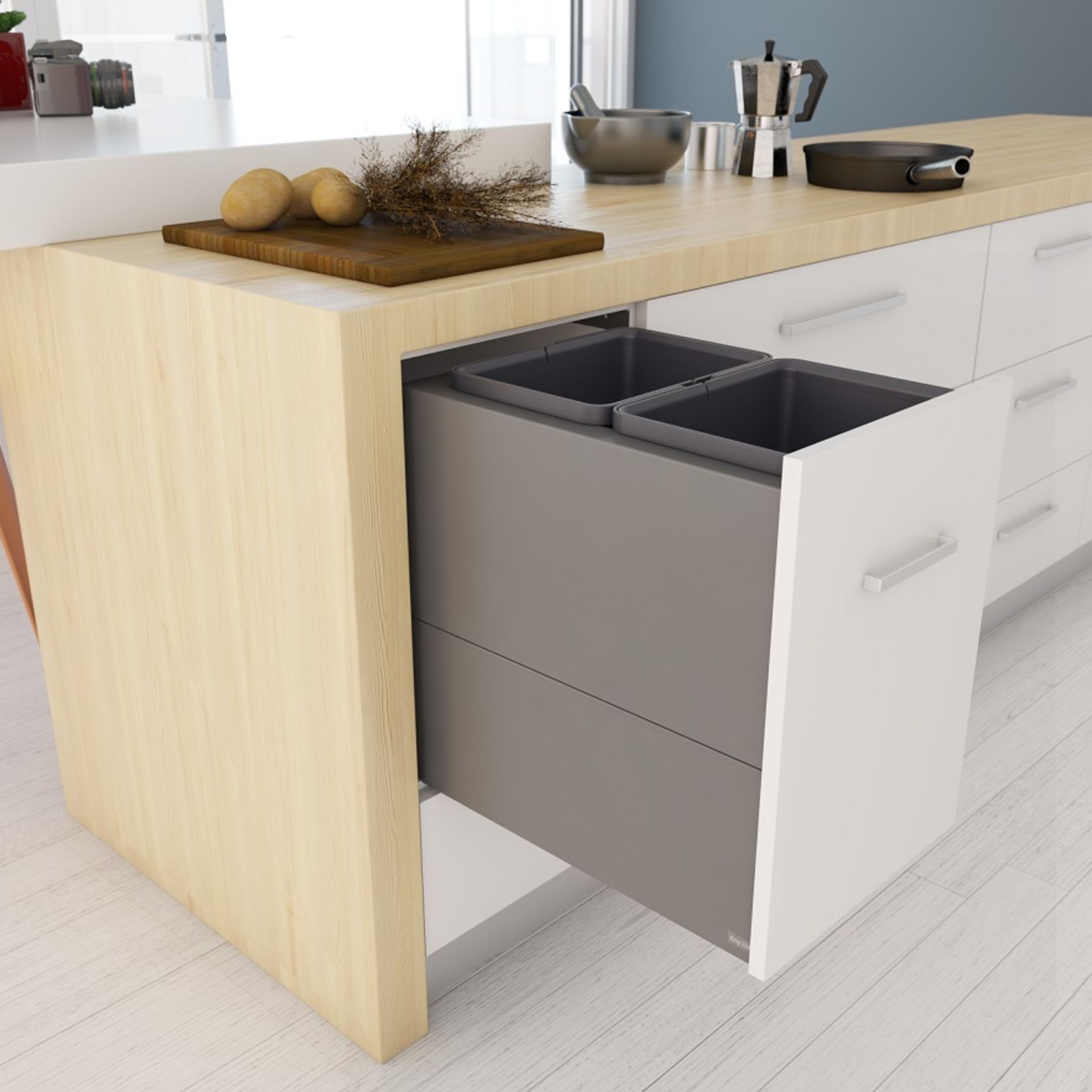 Tanova Designer Series 2 Pull Out Kitchen Bin ArchiPro NZ