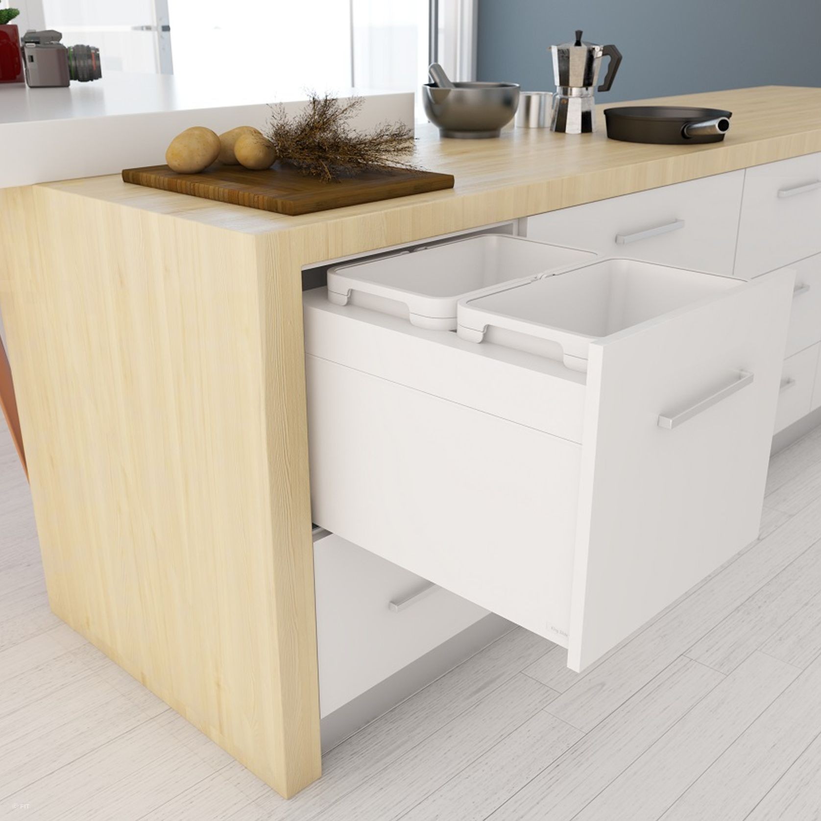 Tanova Designer Series 2 Pull Out Kitchen Bin gallery detail image