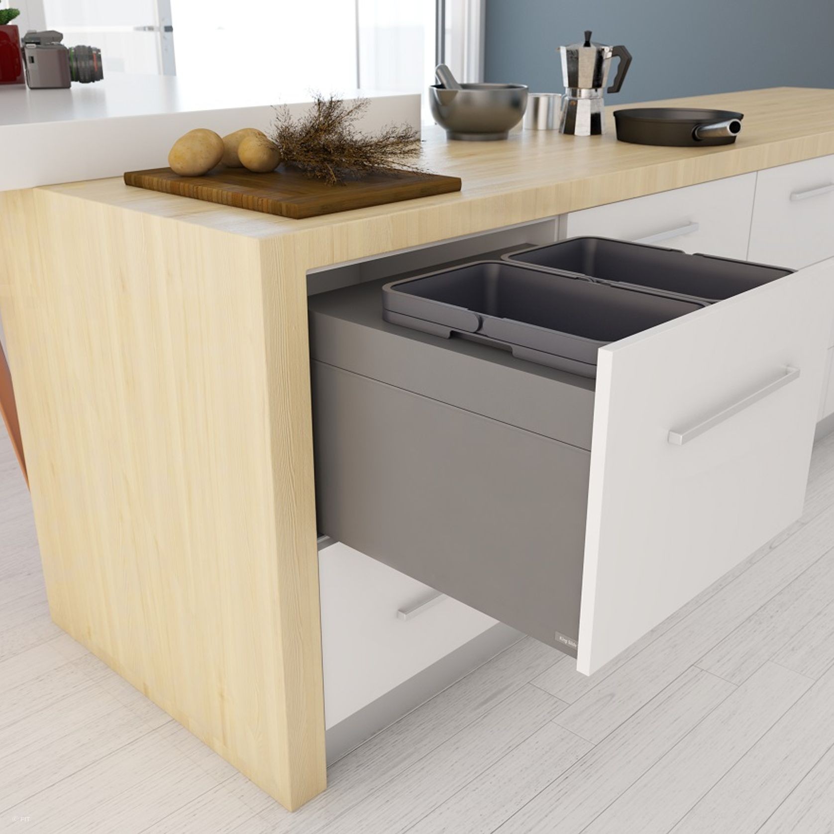 Tanova Designer Series 2 Pull Out Kitchen Bin gallery detail image