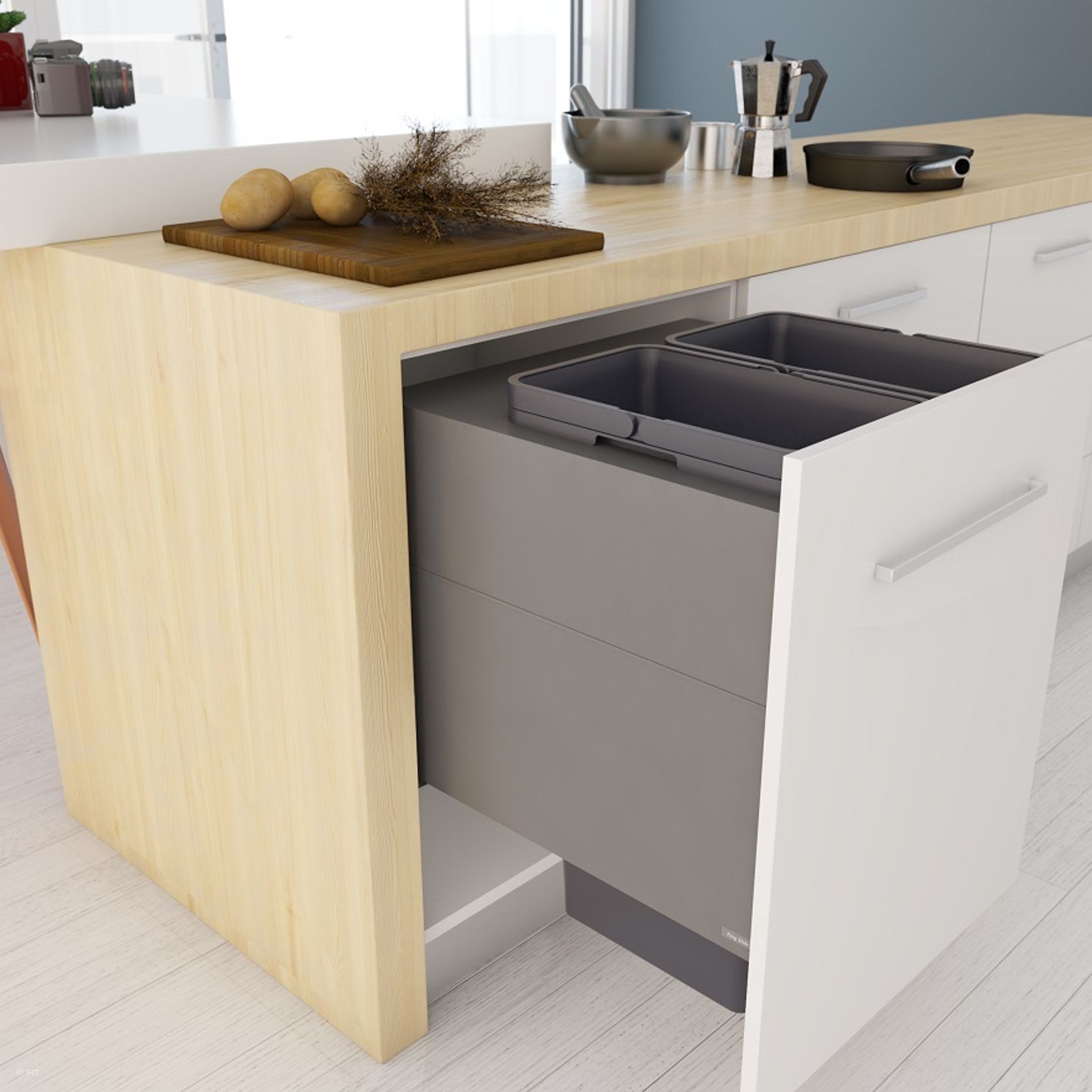 Tanova Designer Series 2 Pull Out Kitchen Bin gallery detail image