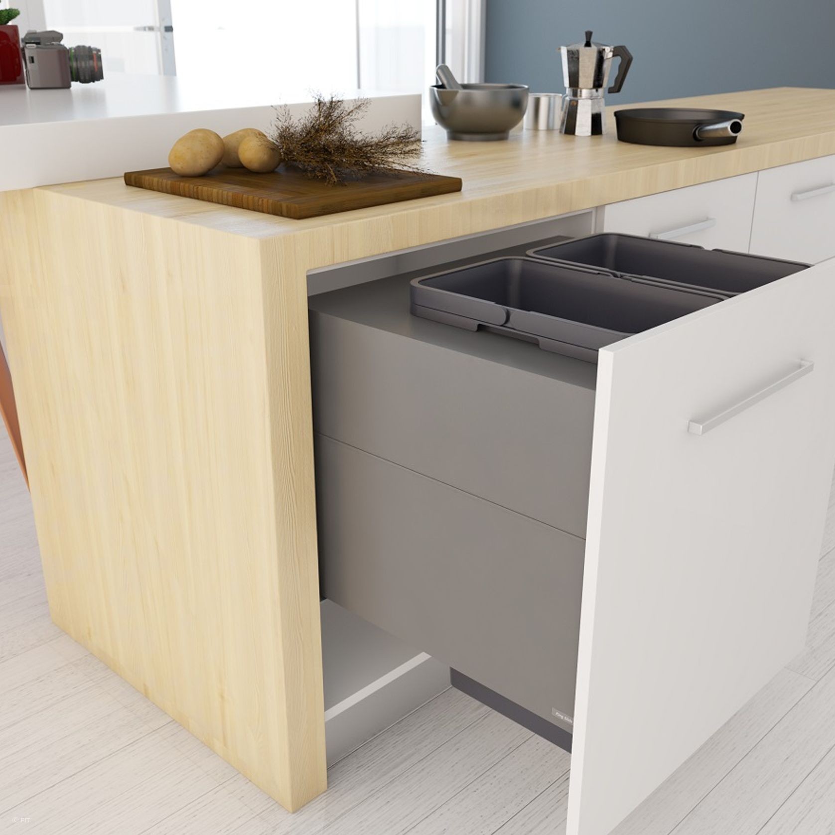 Tanova Designer Series 2 Pull Out Kitchen Bin gallery detail image