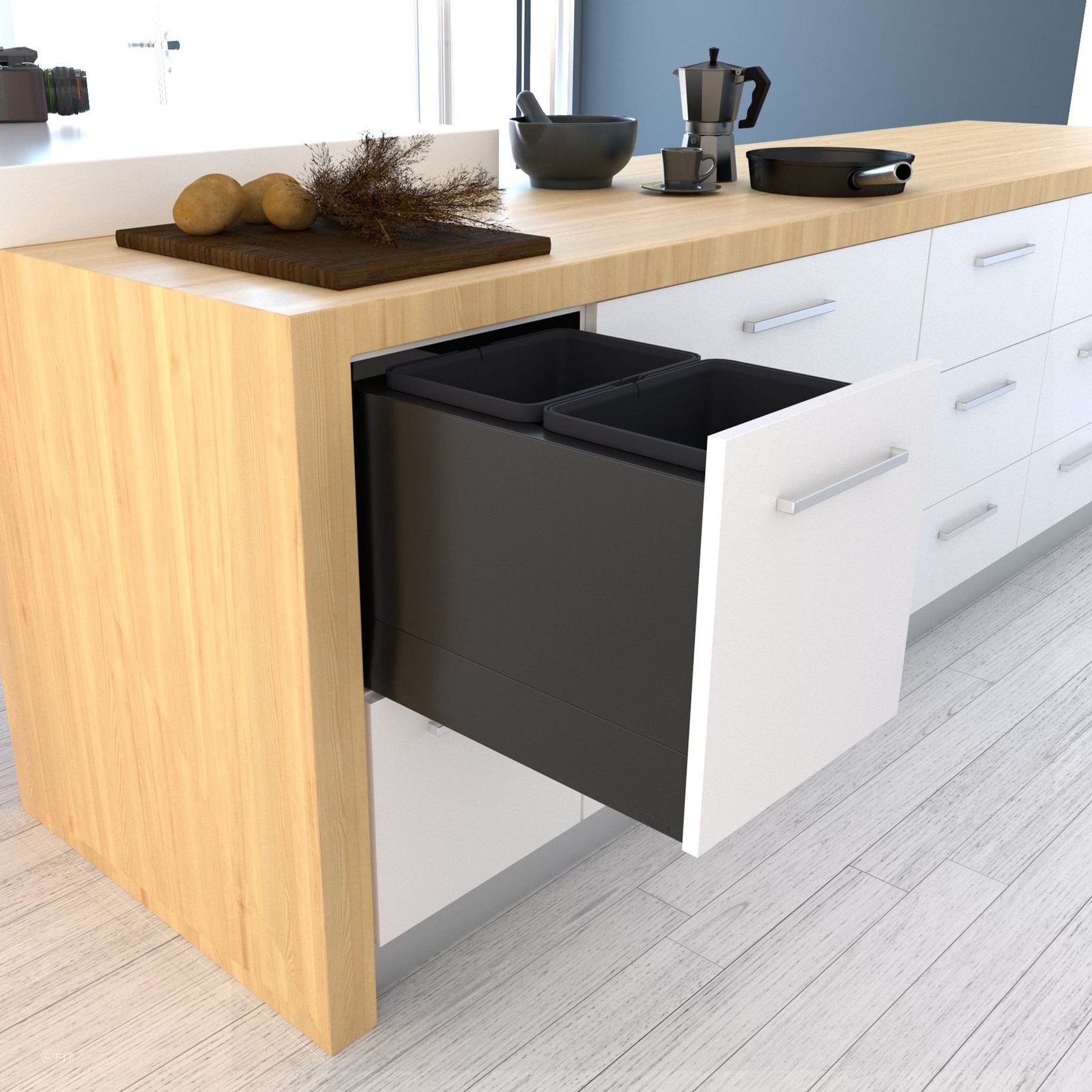 Tanova FLEX Kitchen Bin Solution For Slimline Drawers gallery detail image