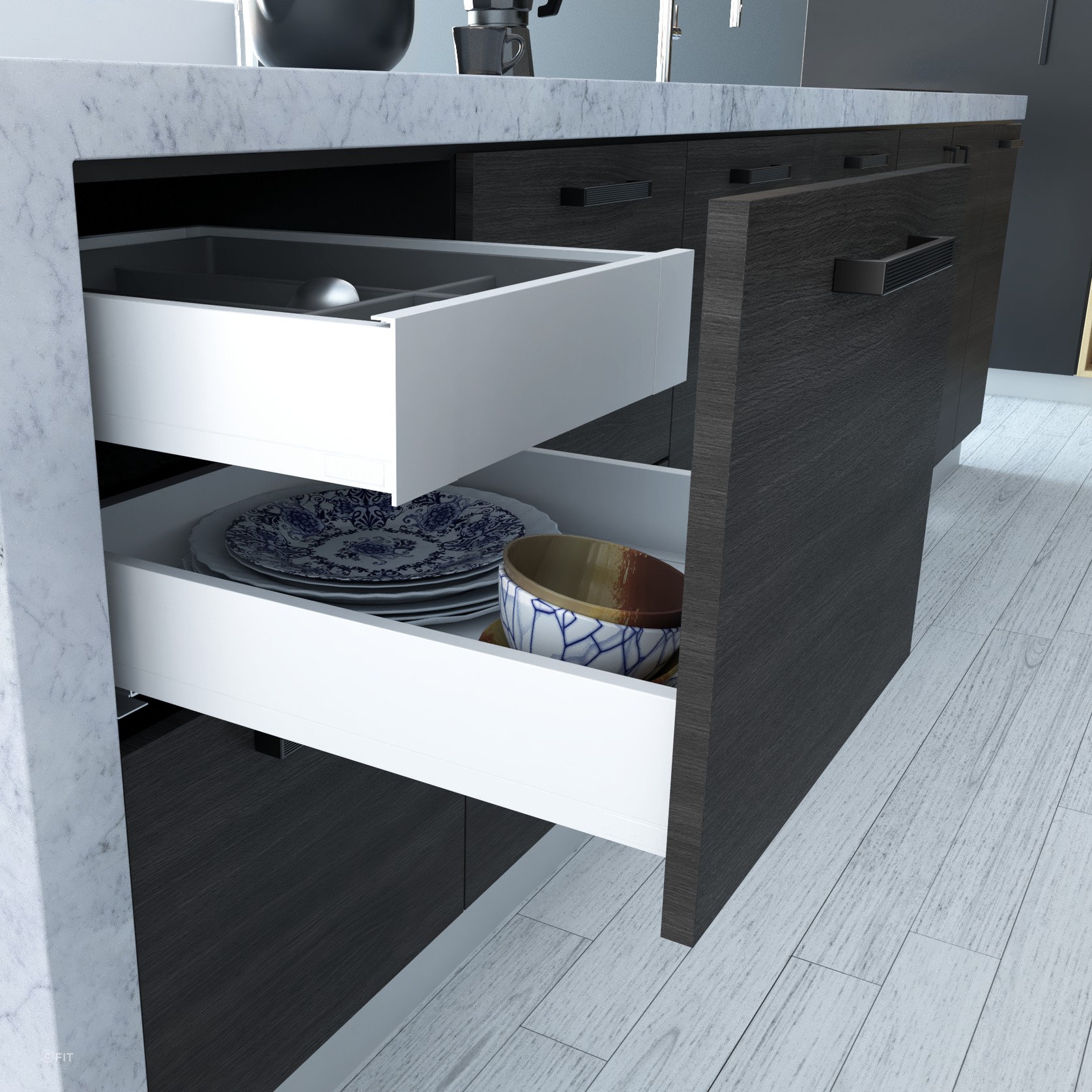 ALUNAN T Slimwall Soft Close Drawer System gallery detail image