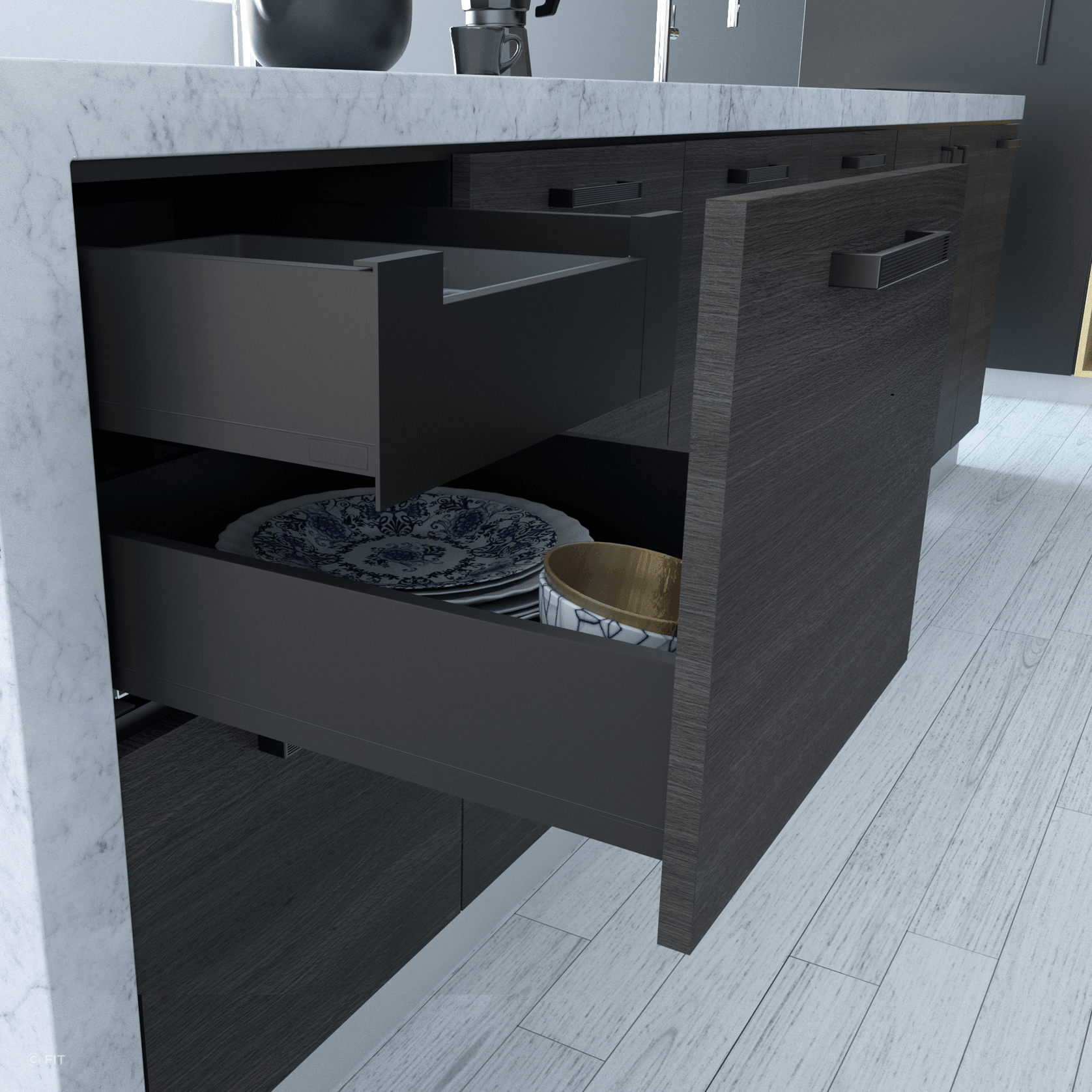 ALUNAN T Slimwall Soft Close Drawer System gallery detail image