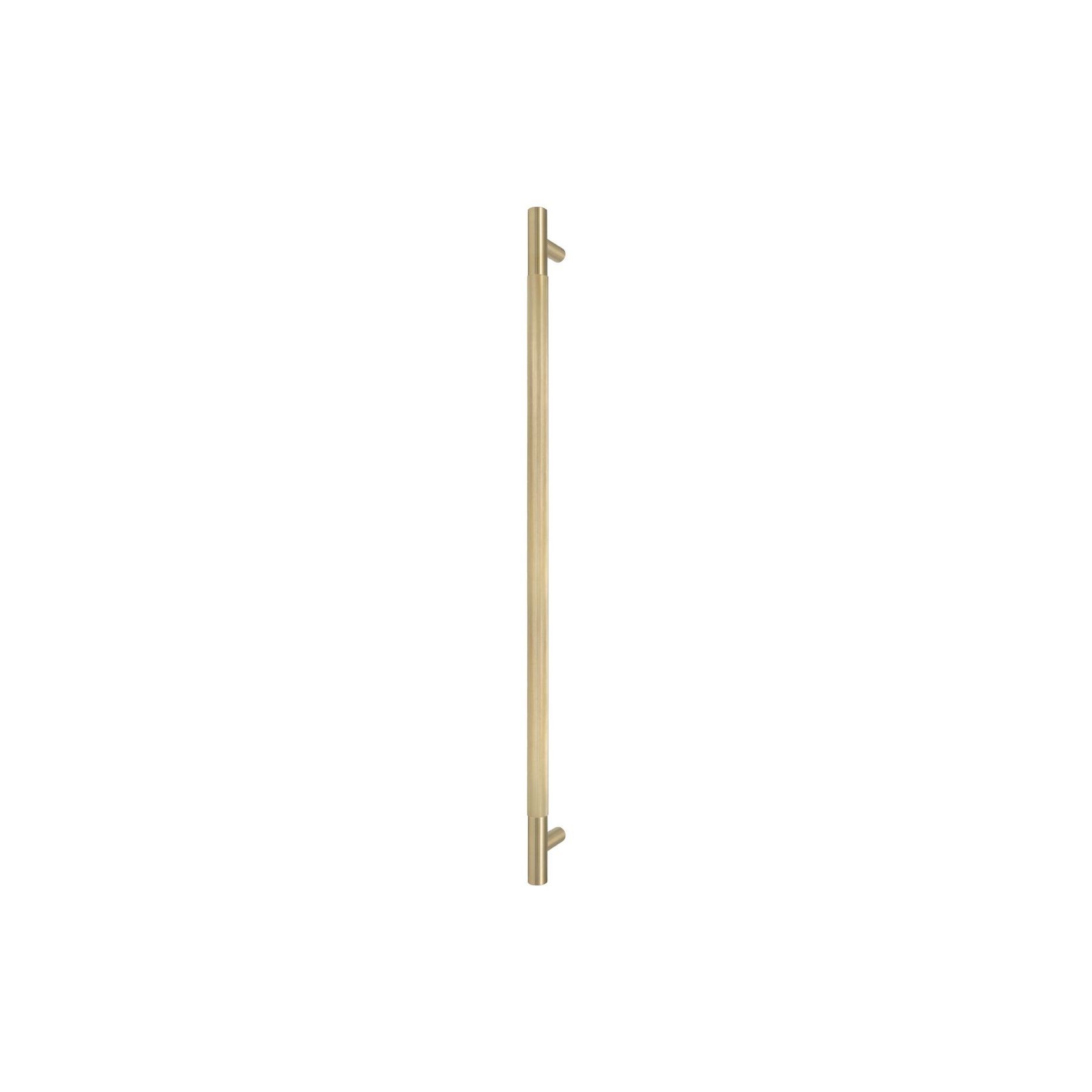 Textured Solid Brass Pull Handle - Linear Knurled gallery detail image