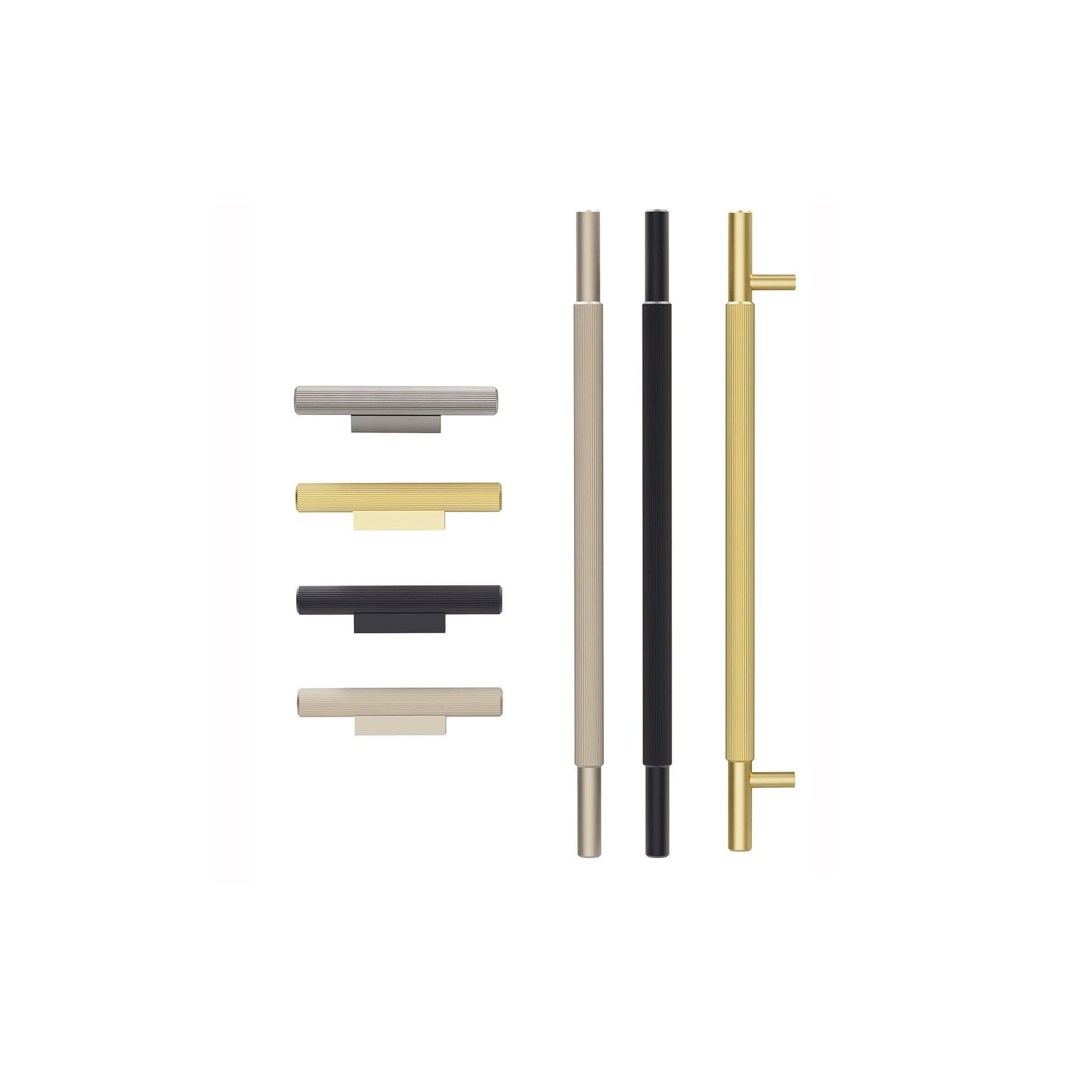 KT&CO Kitchen handles Stripe Vivonne Bay matt black / satin nickel / dark brushed brass/ champagne gallery detail image