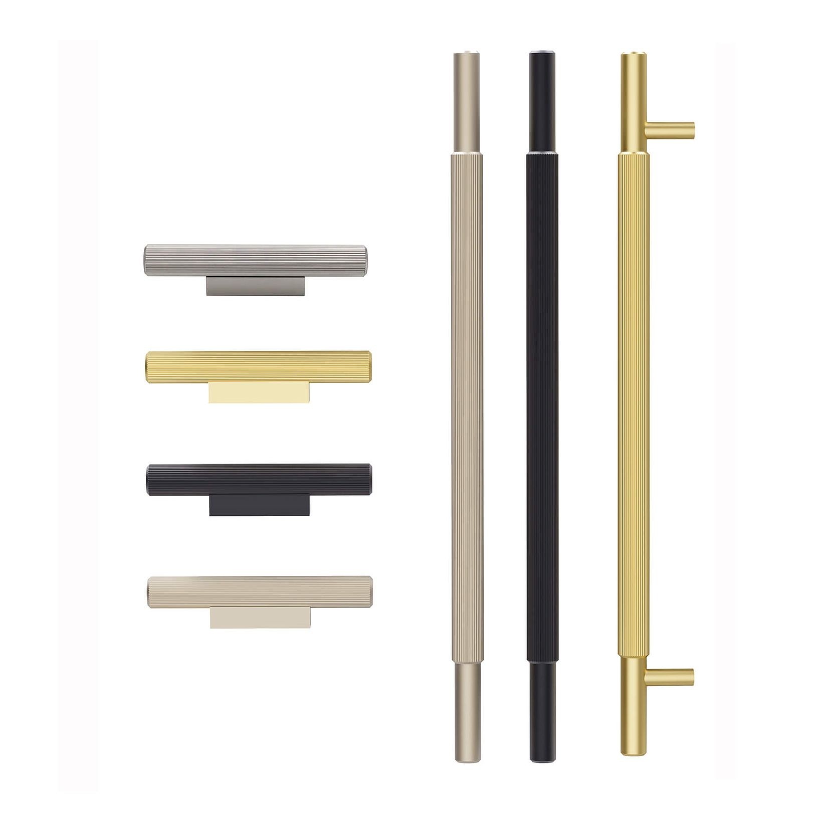 KT&CO Kitchen handles Stripe Vivonne Bay matt black / satin nickel / dark brushed brass/ champagne gallery detail image