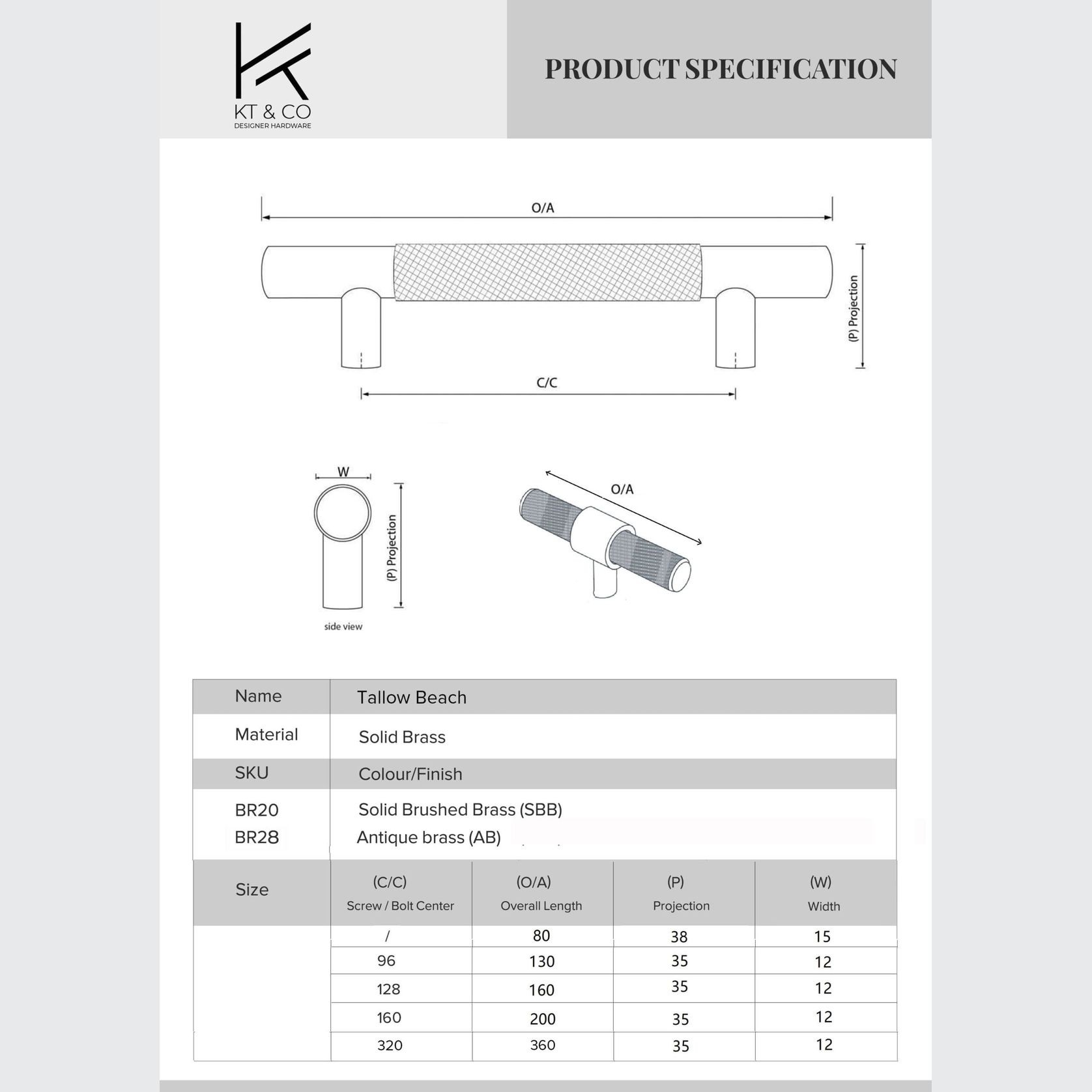 Kitchen Knurled handles solid Brass /aged antique brass Tallow Beach gallery detail image