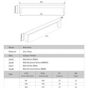 Kitchen handles Anna Bay Matt black /Brushed brass/Brushed nickel/white gallery detail image