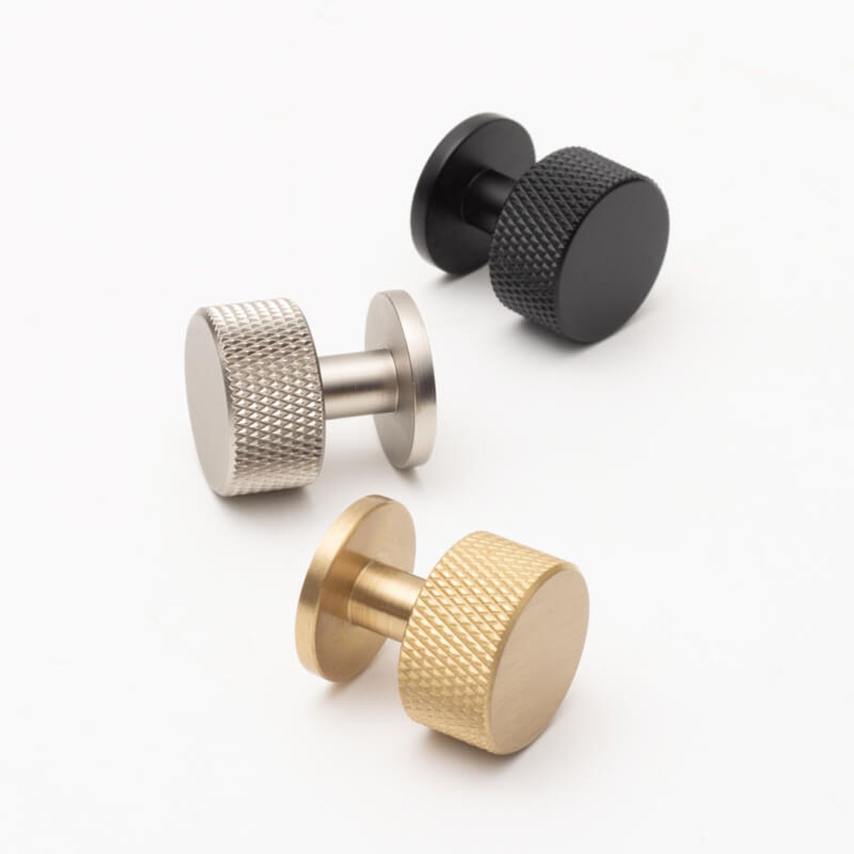 Kitchen drawer Knurled knobs solid brass gallery detail image