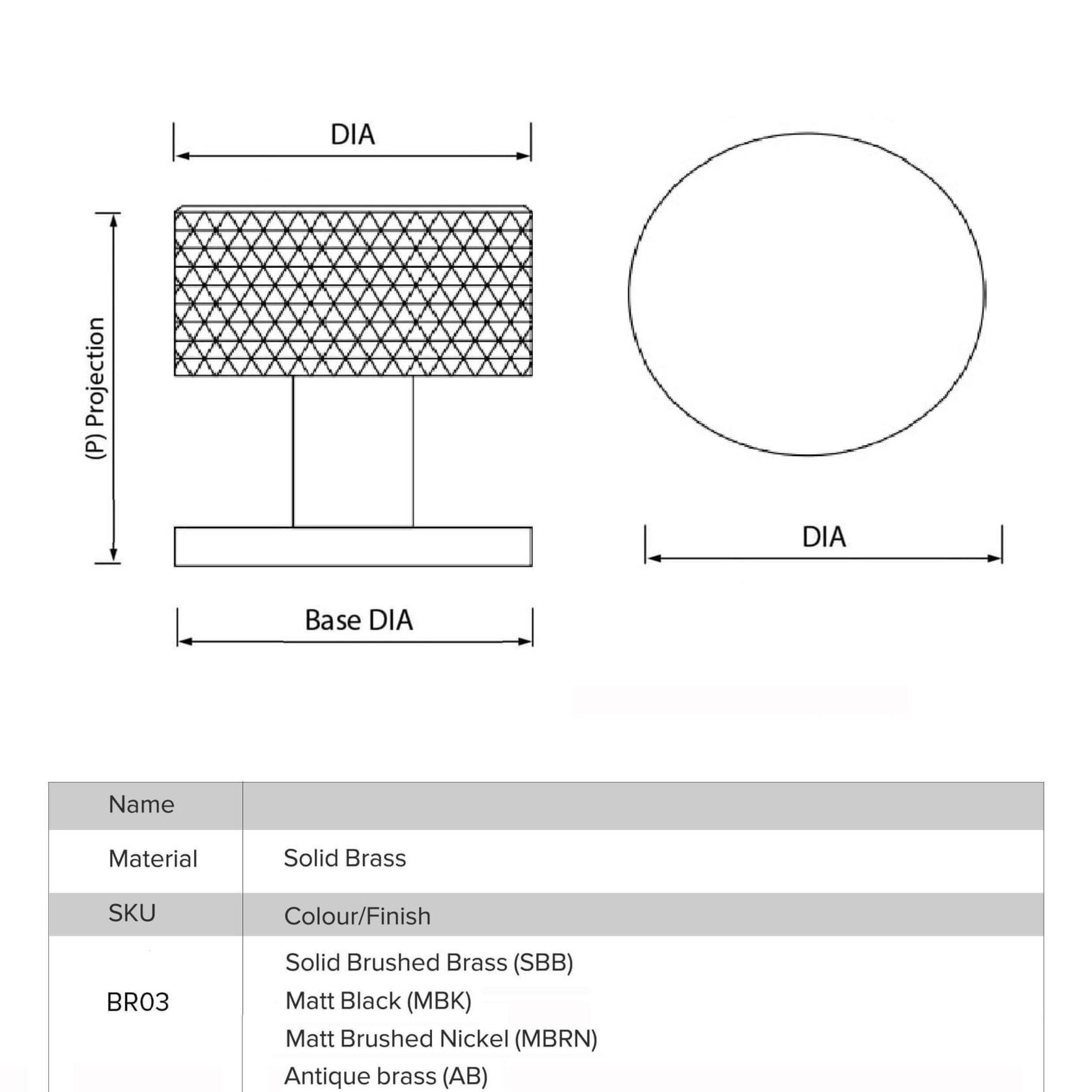 Solid Brass Knurled Kitchen Drawer Knobs gallery detail image