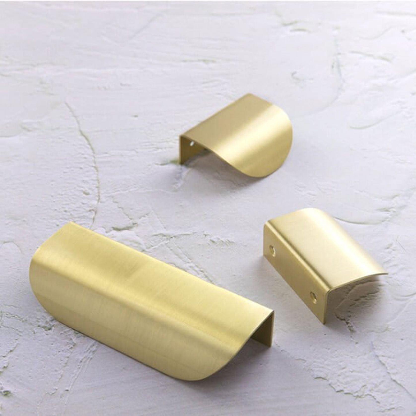 Brass kitchen lip pull handles round gallery detail image