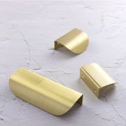 Brass kitchen lip pull handles round gallery detail image