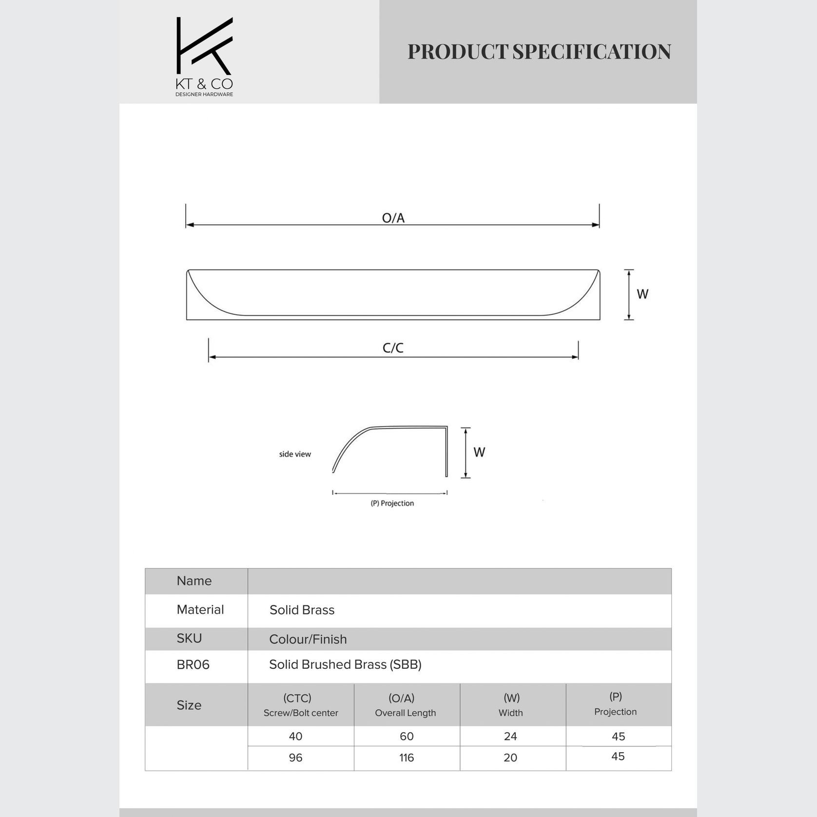 Brass kitchen lip pull handles round gallery detail image