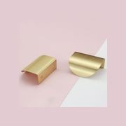 Brass kitchen lip pull handles round gallery detail image