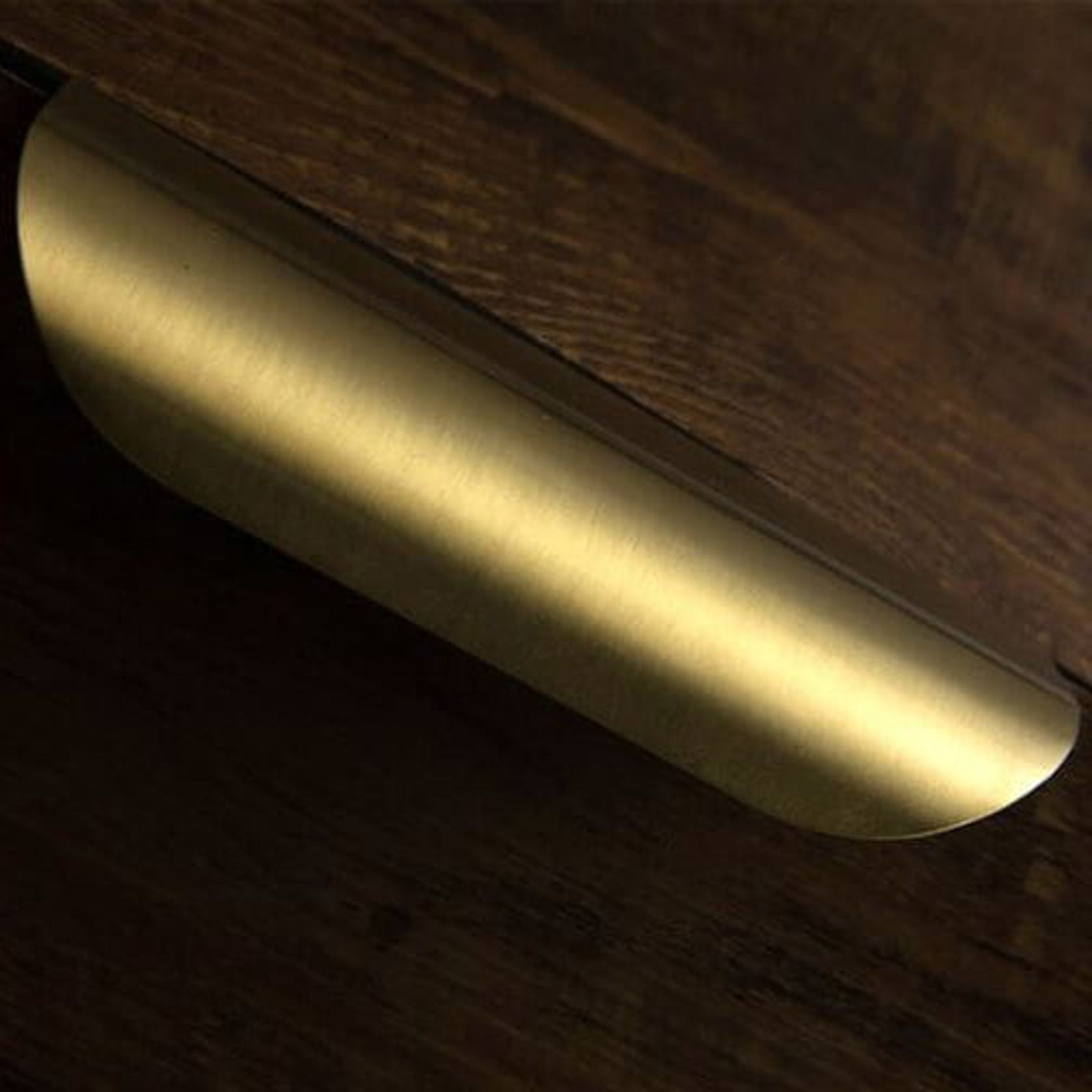 Brass kitchen lip pull handles round gallery detail image