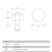 Kitchen knobs Octagon solid brass gallery detail image