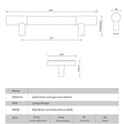 Leather Drawer handles solid brass gallery detail image