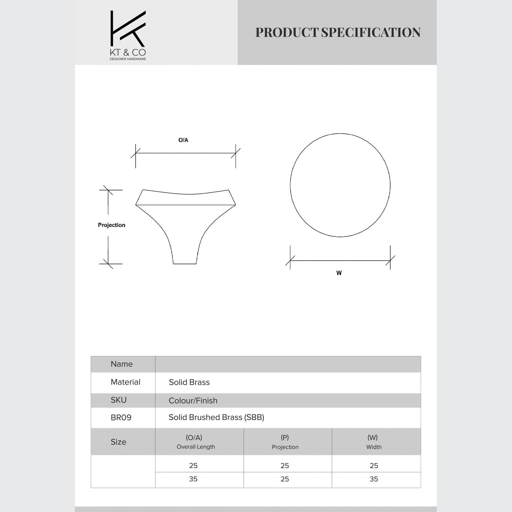 Kitchen Round Knobs Solid Brass - 25mm & 30mm gallery detail image