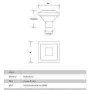 Kitchen drawer knobs square solid brass gallery detail image