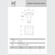 Kitchen drawer knobs square solid brass gallery detail image