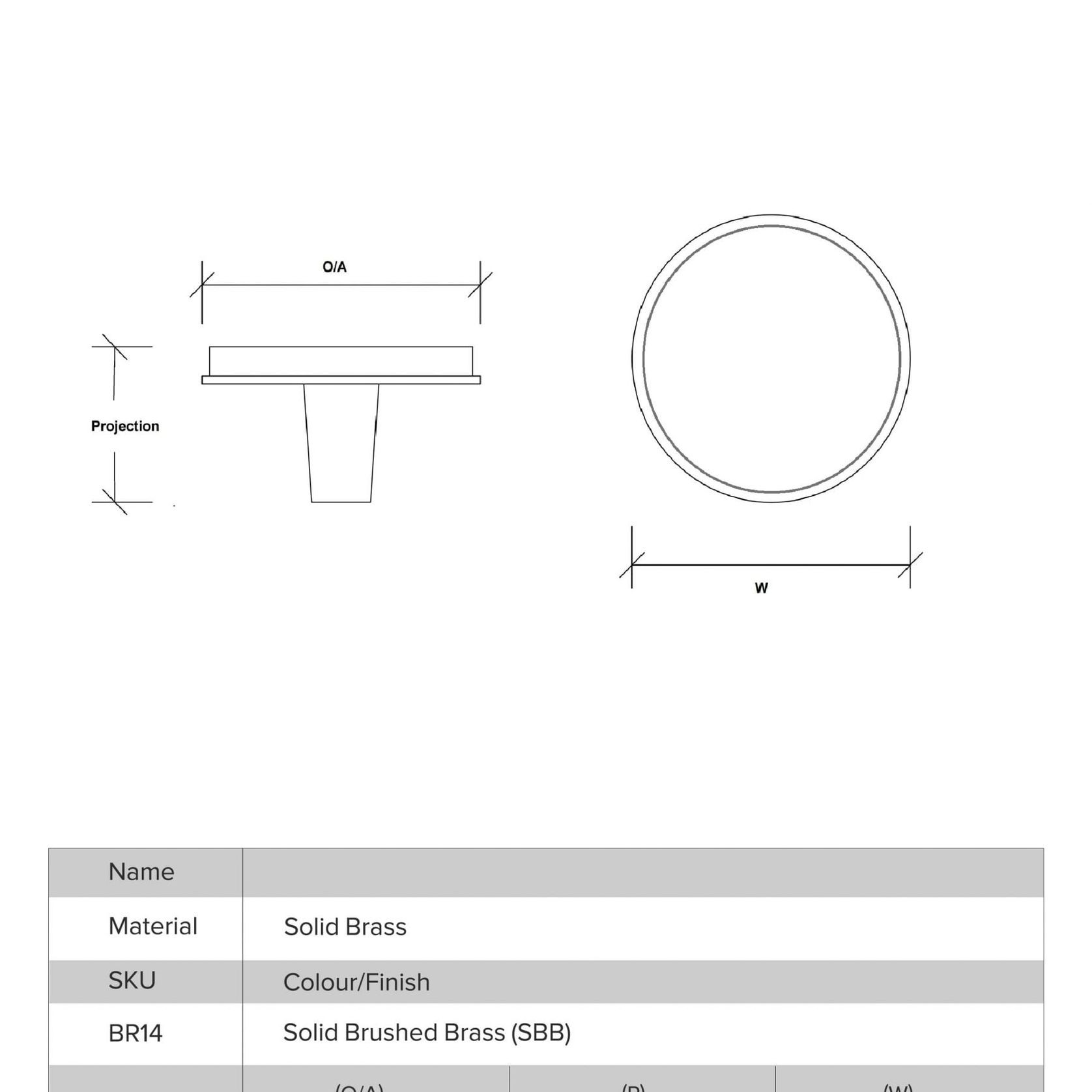 Kitchen Round Knobs Solid Brass - 32mm & 37mm gallery detail image