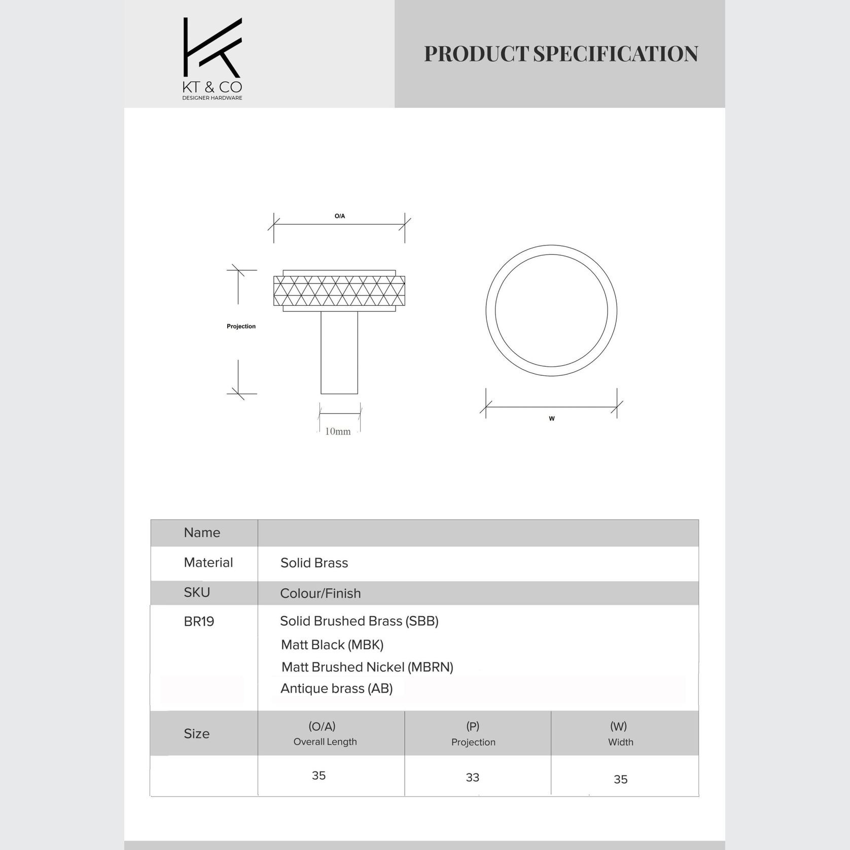Kitchen drawer Knurled knobs round brass / nickel / black / antique Brass gallery detail image