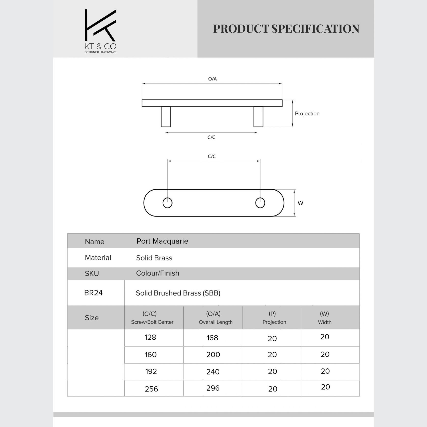 Kitchen handles solid Brass Port Macquarie gallery detail image