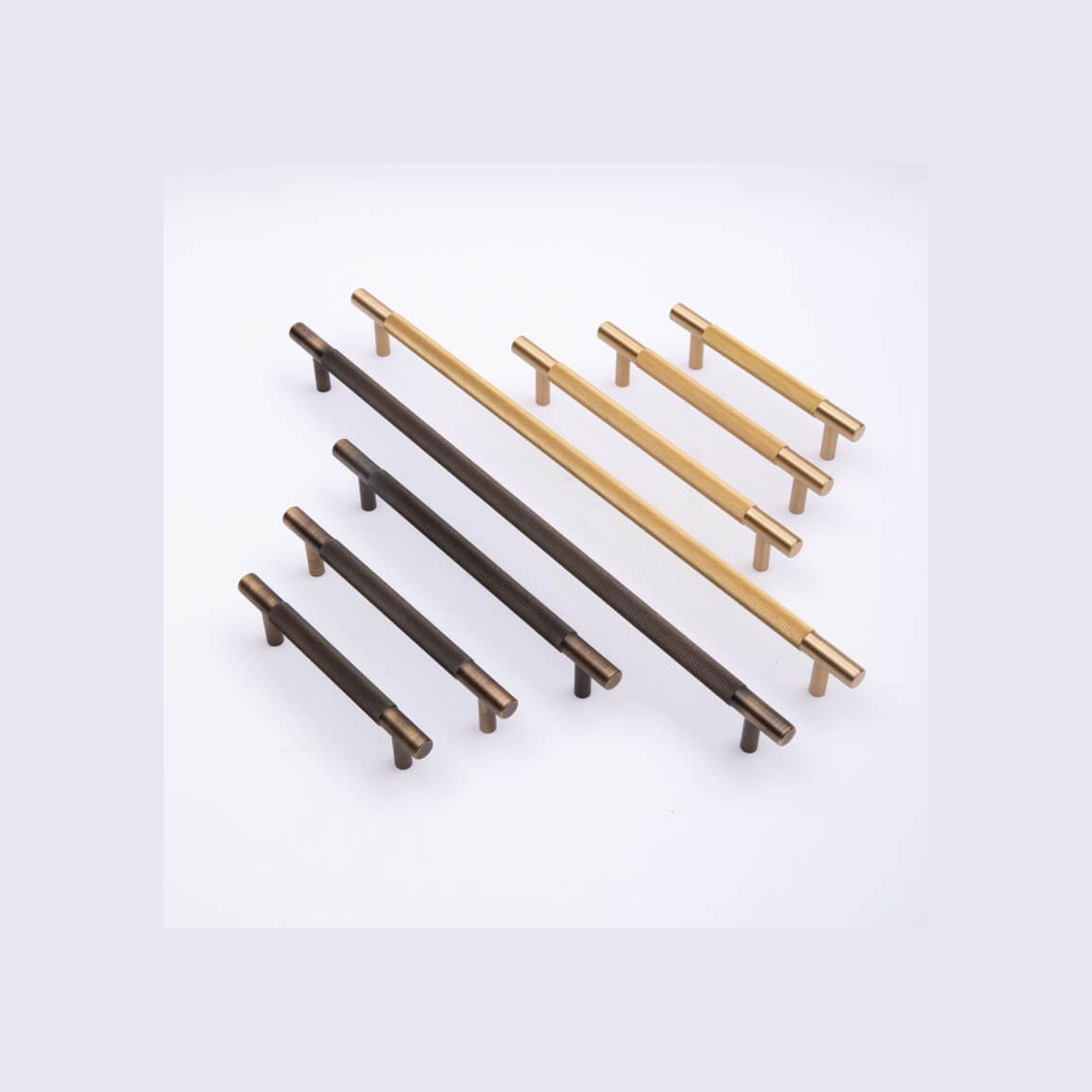 Kitchen Knurled handles solid Brass /aged antique brass Tallow Beach gallery detail image
