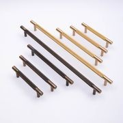 Kitchen Knurled handles solid Brass /aged antique brass Tallow Beach gallery detail image