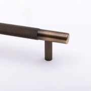 Kitchen Knurled handles solid Brass /aged antique brass Tallow Beach gallery detail image
