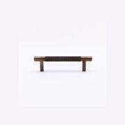 Kitchen Knurled handles solid Brass /aged antique brass Tallow Beach gallery detail image