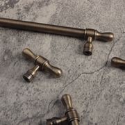 KT&CO Kitchen cabinet handles antique aged brass Clovelly gallery detail image