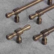 KT&CO Kitchen cabinet handles antique aged brass Clovelly gallery detail image