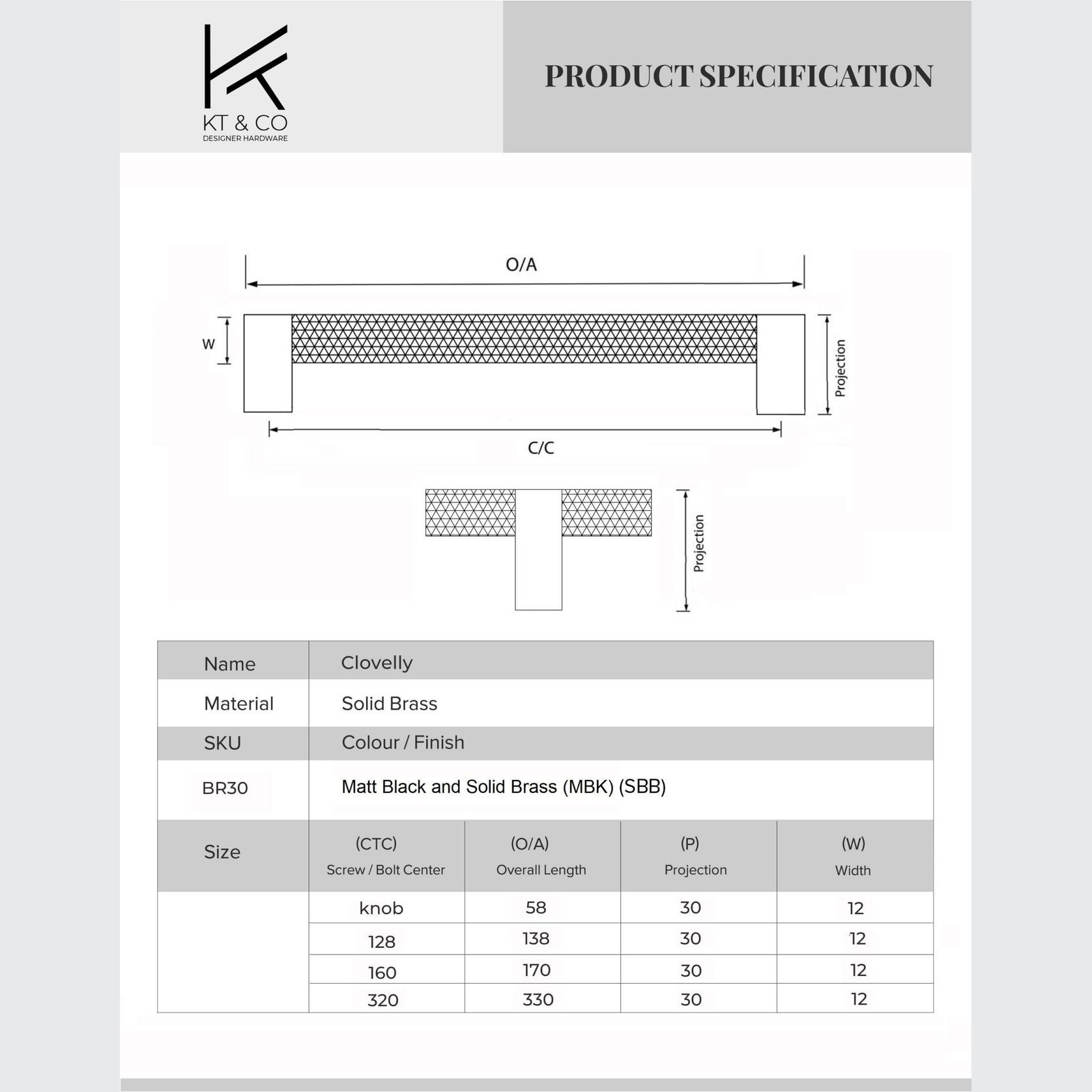 Vaucluse Black and Brass Drawer Handles gallery detail image
