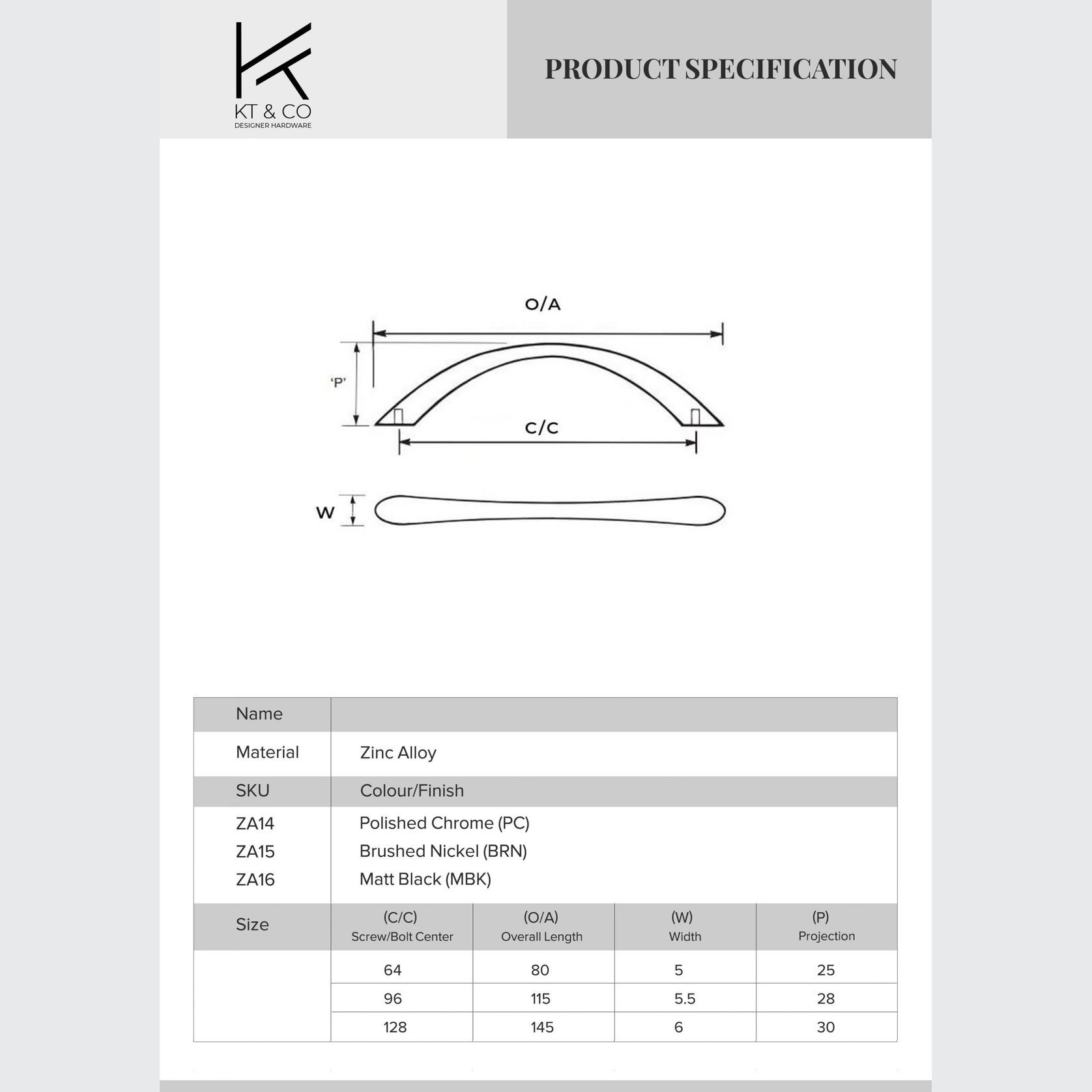 Kitchen cabinet bow handles Matt black /bushed nickel / chrome gallery detail image