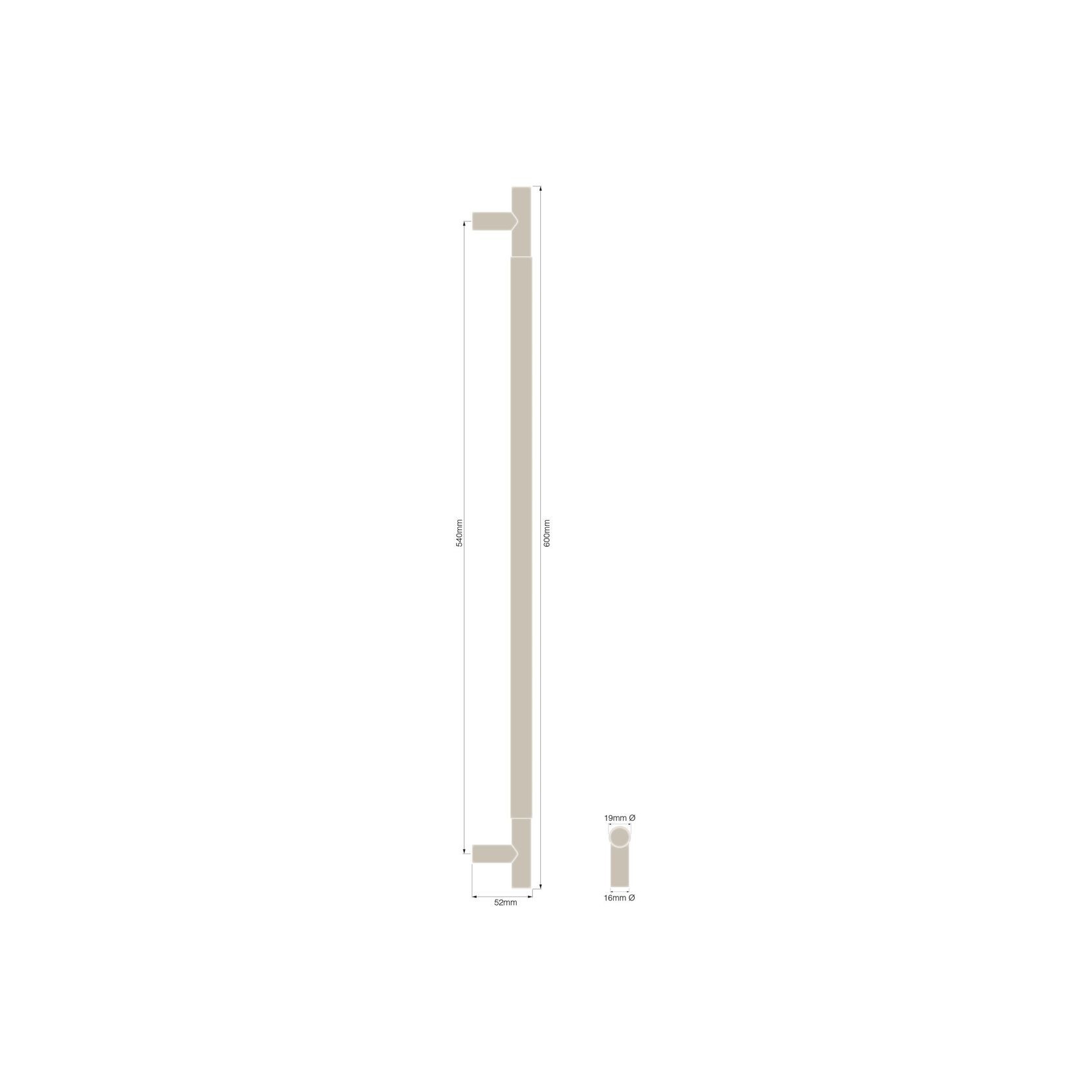 Textured Solid Brass Pull Handle - Diamond Knurled gallery detail image