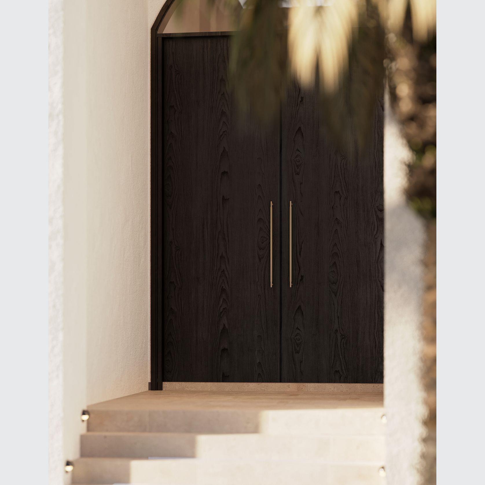 Textured Solid Brass Pull Handle - Linear Knurled gallery detail image