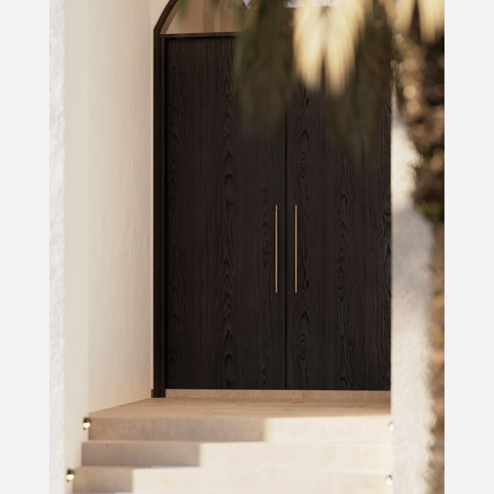 Textured Solid Brass Pull Handle - Linear Knurled gallery detail image