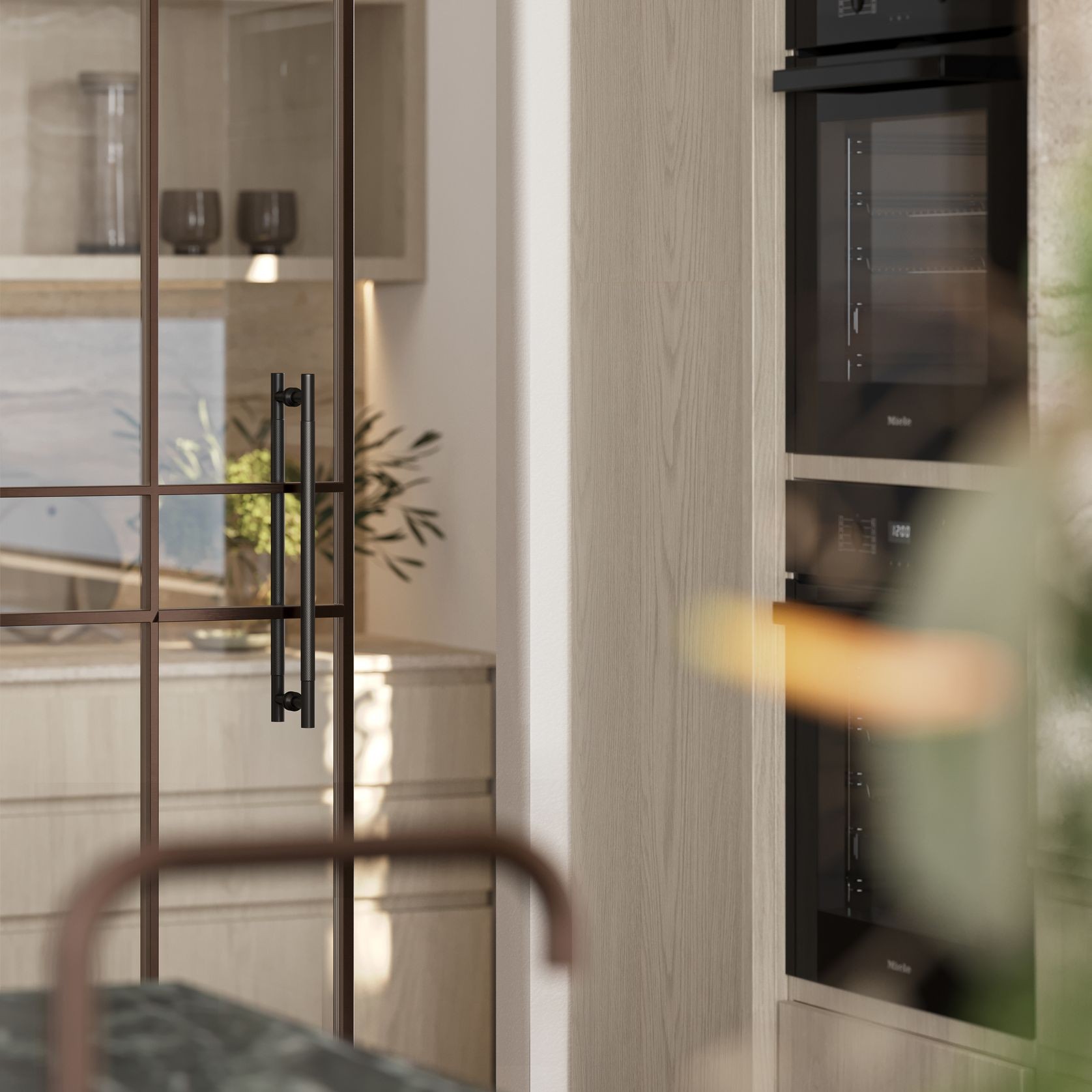 Textured Solid Brass Pull Handle - Diamond Knurled gallery detail image