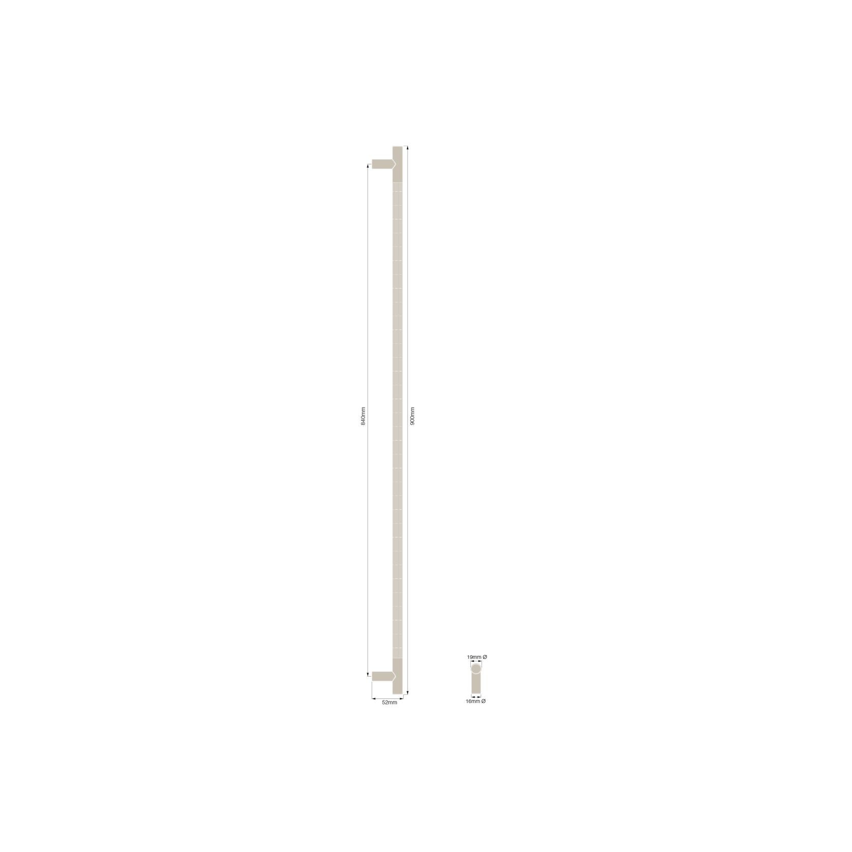 Textured Solid Brass Pull Handle - Linear Knurled gallery detail image