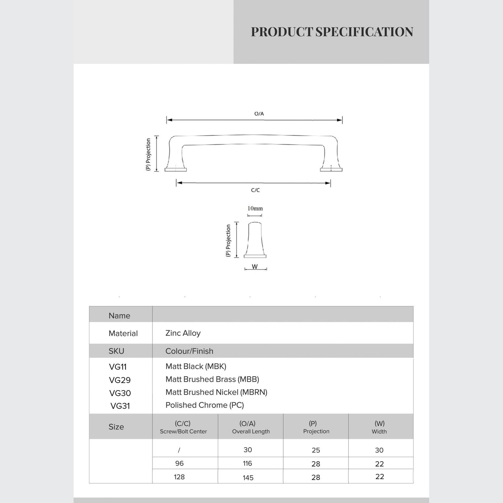 Kitchen hampton style handles Maitland Matt black / brass / nickel /chrome gallery detail image