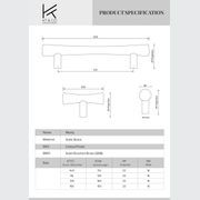 Manly Tapered Solid Brass Kitchen Handles gallery detail image