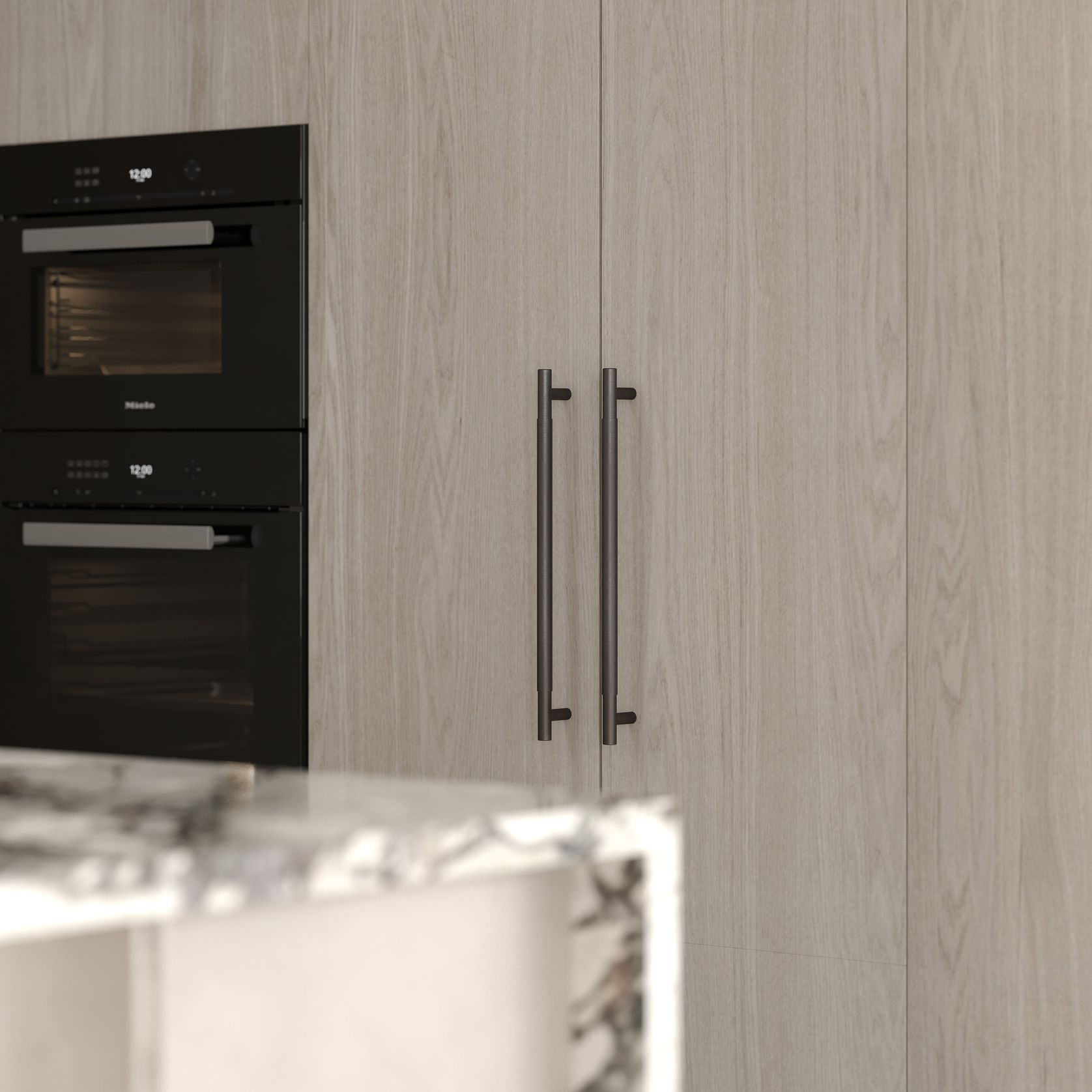 Textured Solid Brass Pull Handle - Plain gallery detail image