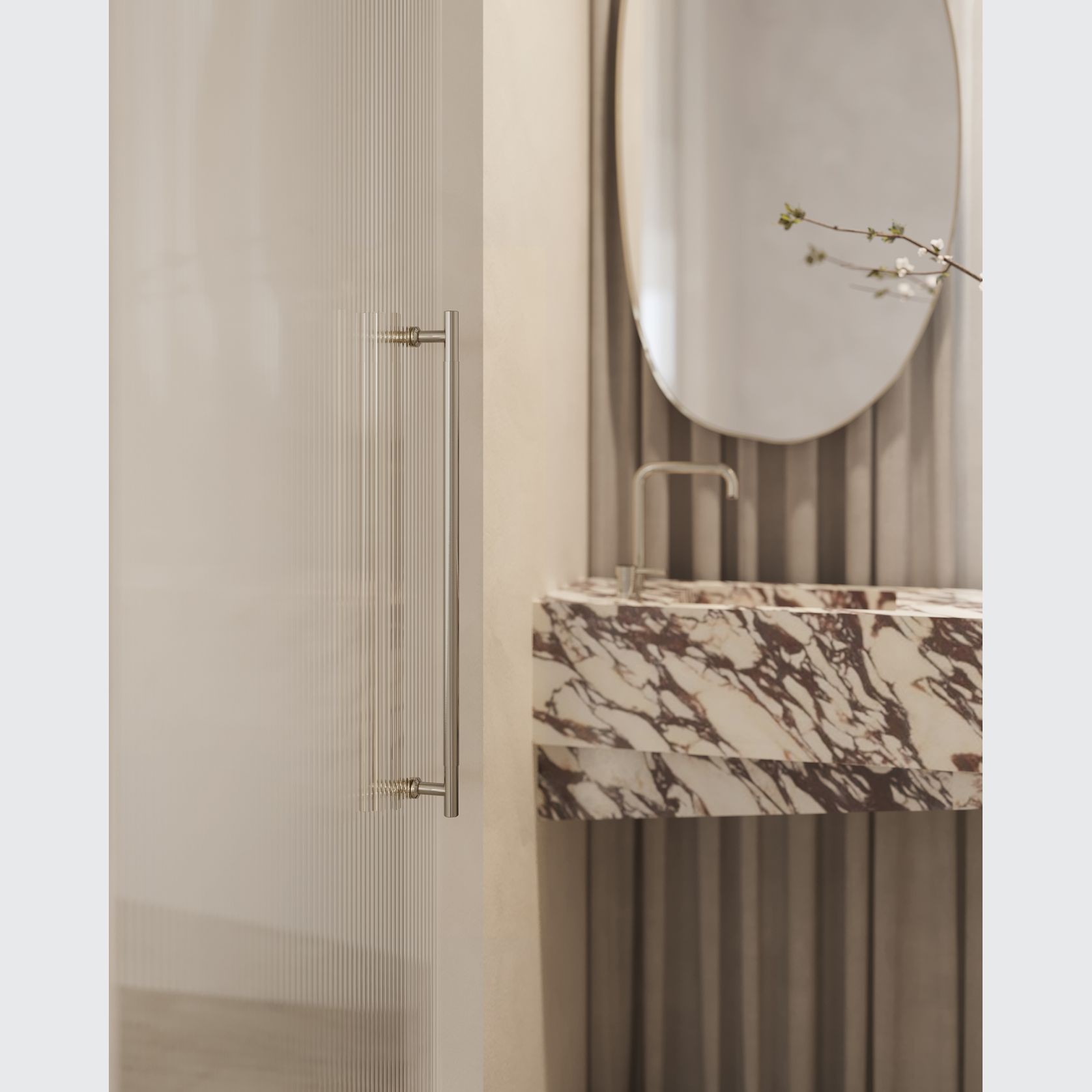 Textured Solid Brass Pull Handle - Plain gallery detail image