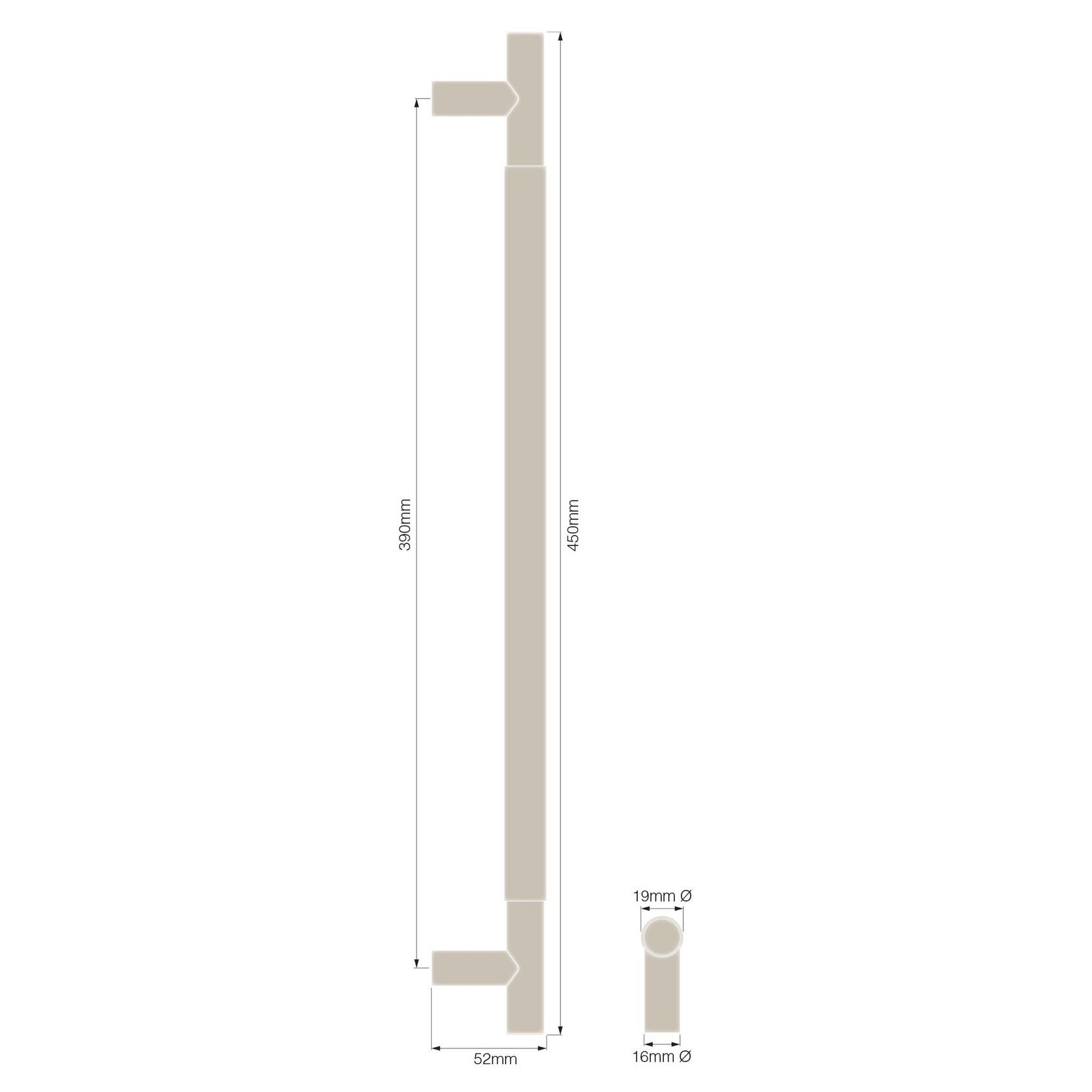 Textured Solid Brass Pull Handle - Plain gallery detail image