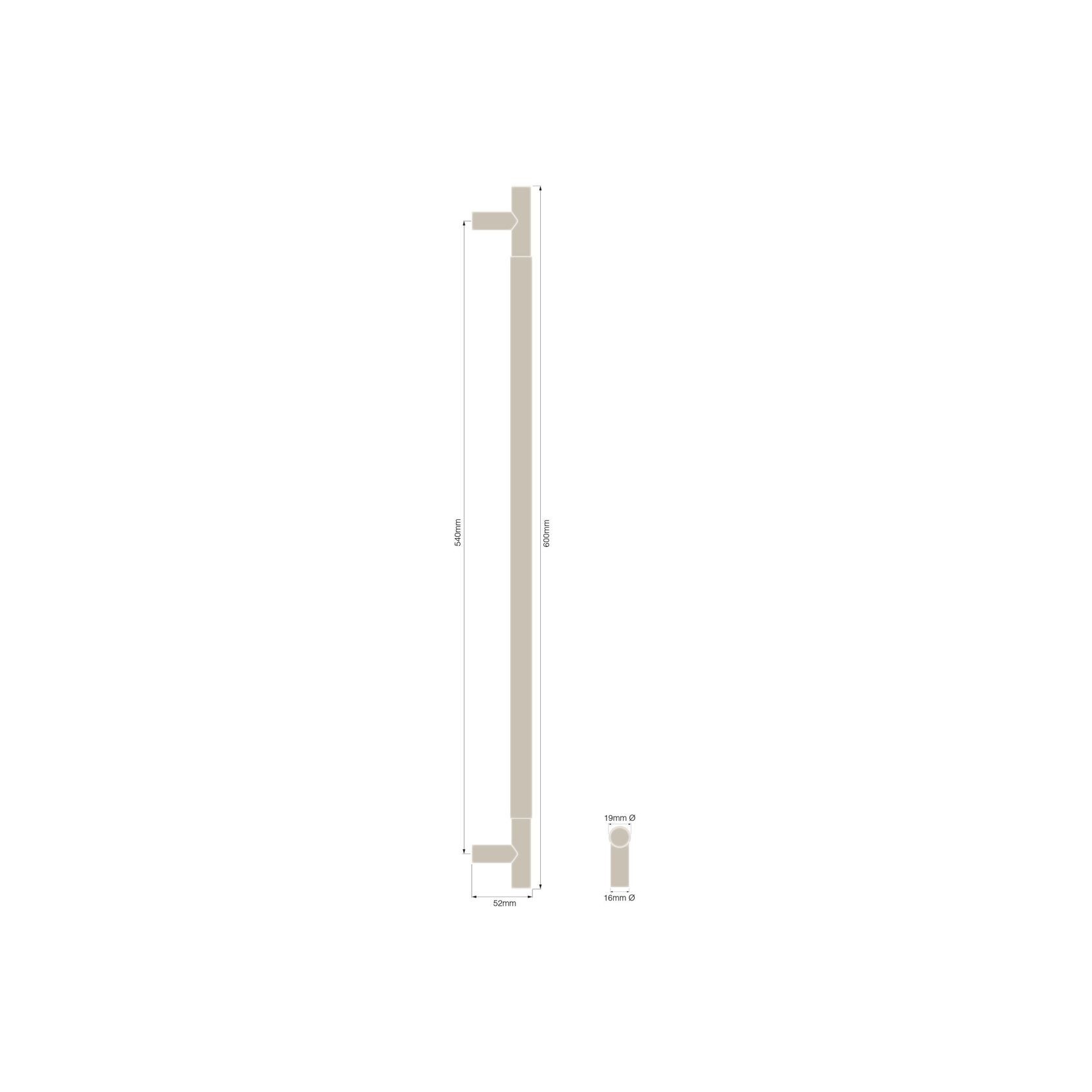 Textured Solid Brass Pull Handle - Plain gallery detail image