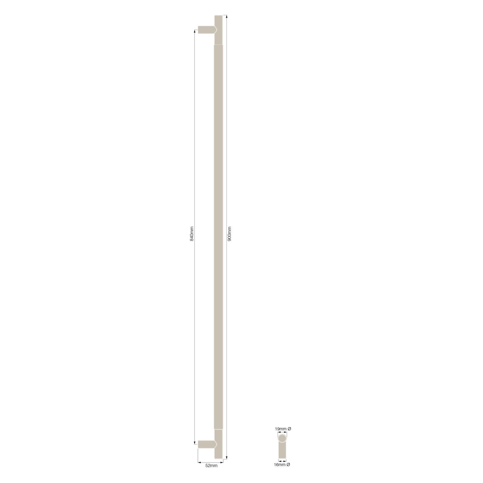 Textured Solid Brass Pull Handle - Plain gallery detail image