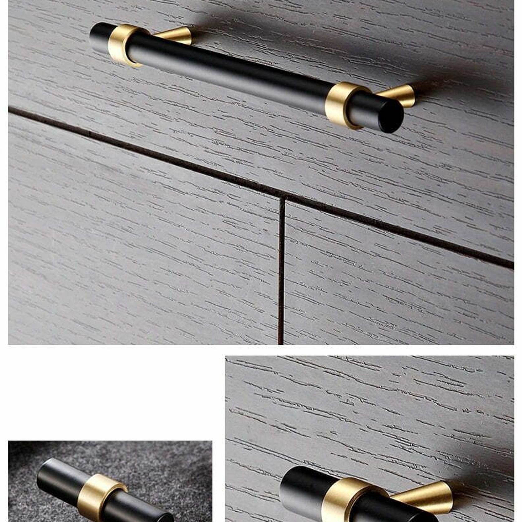 KT&CO Kitchen handles pull matte black Brass Byron Bay gallery detail image