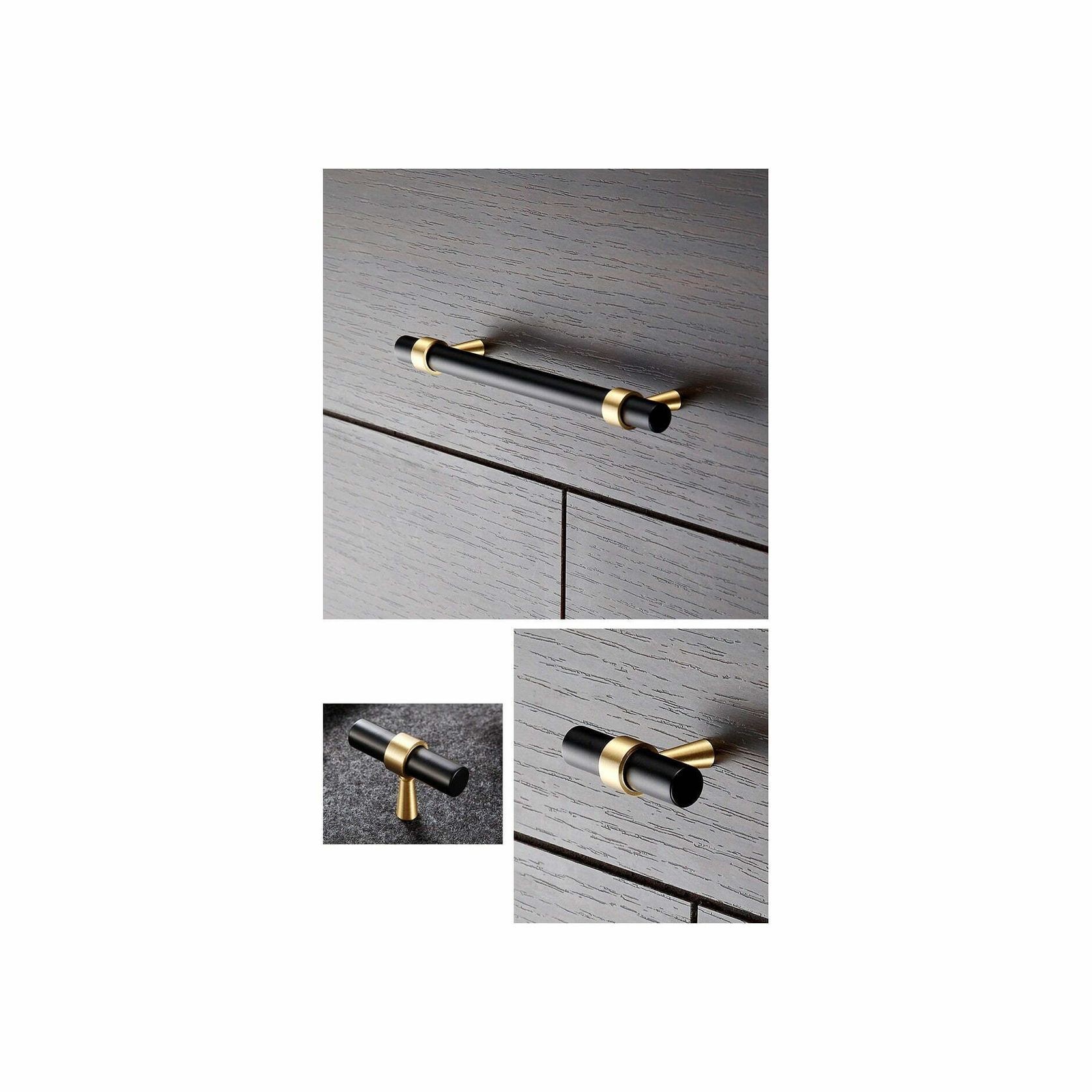 KT&CO Kitchen handles pull matte black Brass Byron Bay gallery detail image